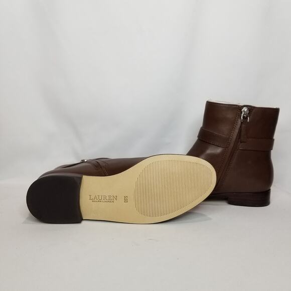 Ralph Lauren Women's Brooke Burnished Leather Bootie Size 5.5 Dark Mahogany NWT - Picture 8 of 9